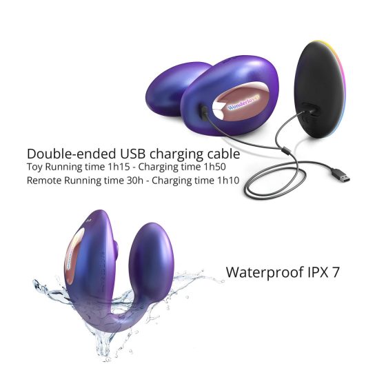 Wonderlover - G-Spot Vibrator with Clitoral Stimulator (Metallic Purple)
