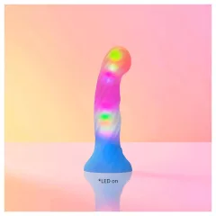   Love to Love Candy Loop - glowing LED silicone dildo (pink-blue) - 16.9 cm