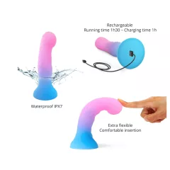   Love to Love Candy Loop - glowing LED silicone dildo (pink-blue) - 16.9 cm