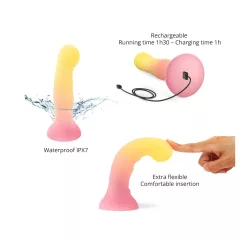   Love to Love Sugar Bomb - light‑up LED silicone dildo (pink-yellow) - 16.9 cm