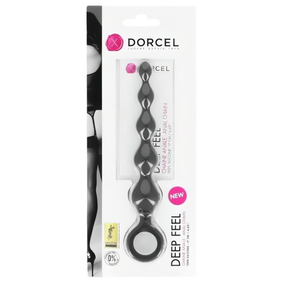 Dorcel Deep Feel - Beaded Black Anal Dildo