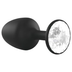   Dorcel Geisha Plug Diamond M - Black Anal Plug with White Jewel