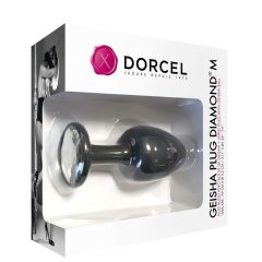   Dorcel Geisha Plug Diamond M - Black Anal Plug with White Jewel