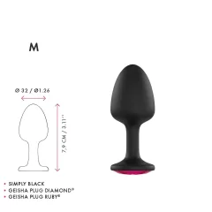   Dorcel Geisha Plug Ruby M - black anal plug with pink gemstone