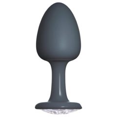   Dorcel Geisha Diamond Plug L - Black Anal Plug with White Gem