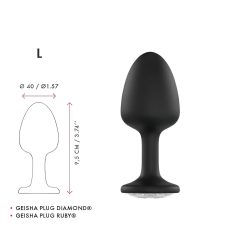   Dorcel Geisha Diamond Plug L - Black Anal Plug with White Gem
