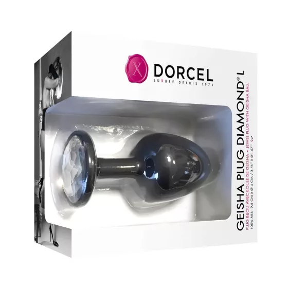 Dorcel Geisha Diamond Plug L - Black Anal Plug with White Gem