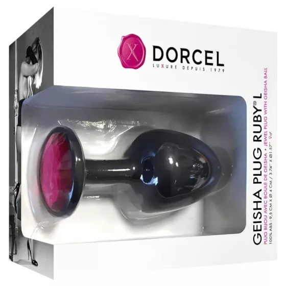 Dorcel Geisha Ruby L - Black Anal Plug with Pink Gem