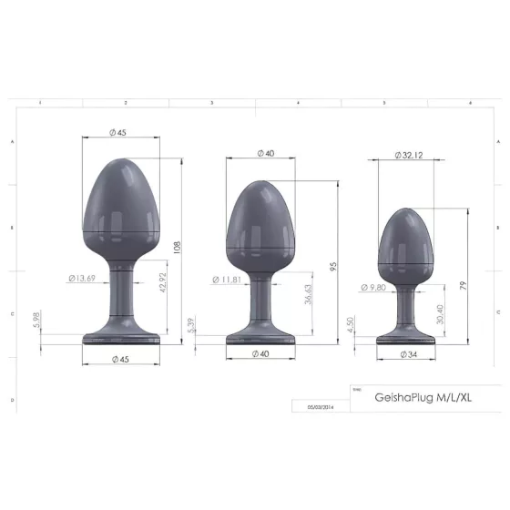 Dorcel Geisha Ruby L - Black Anal Plug with Pink Gem