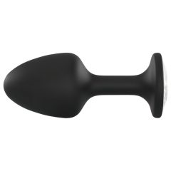   Dorcel Geisha Diamond XL Anal Plug - Black with White Gemstone