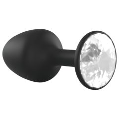   Dorcel Geisha Diamond XL Anal Plug - Black with White Gemstone