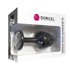   Dorcel Geisha Diamond XL Anal Plug - Black with White Gemstone