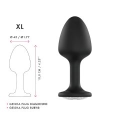   Dorcel Geisha Diamond XL Anal Plug - Black with White Gemstone