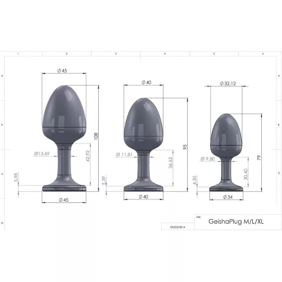 Dorcel Geisha Diamond XL Anal Plug - Black with White Gemstone