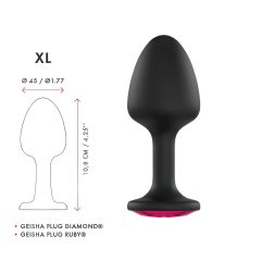 Dorcel Geisha Ruby XL Plug - Black Anal Plug with Pink Gem