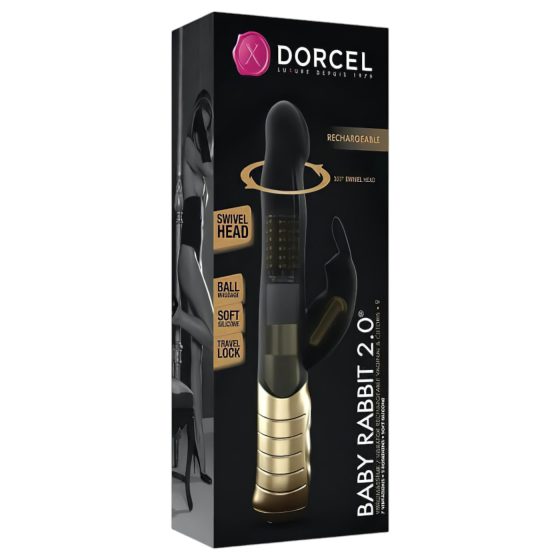 / Dorcel Baby Rabbit 2.0 - Clitoral Vibrator with Arm (Black-Gold)