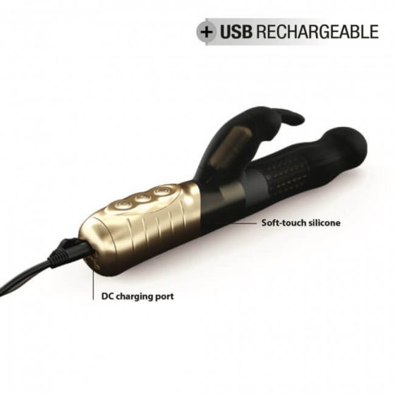 Dorcel Baby Rabbit 2.0 - rechargeable vibrator with wand (black-gold)