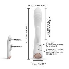   Dorcel Flexi Rabbit - rechargeable, heated vibrator with tickle lever (white)