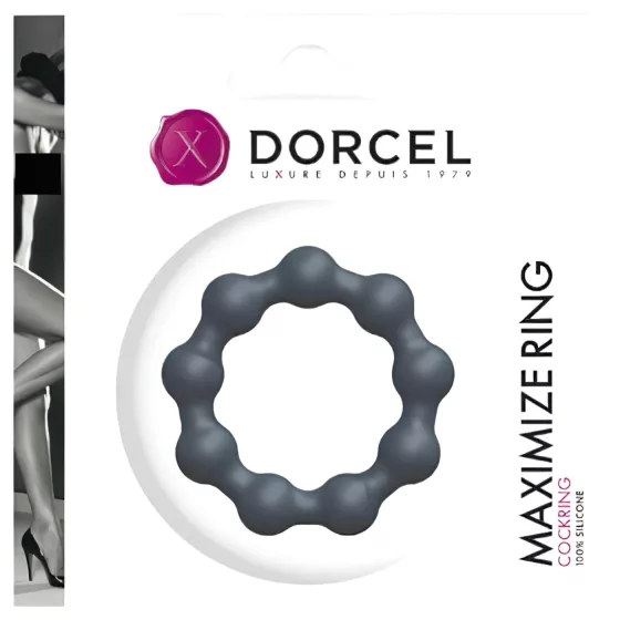 Dorcel Maximize - beaded silicone cock ring (grey)