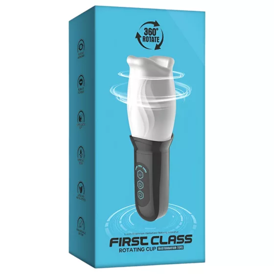Funny Me First Class - Rotating Pleasure Masturbator (White-Black)