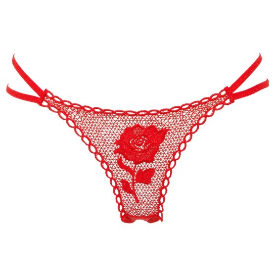 Rose Panty - Hidden Thong - Red (S-L) 