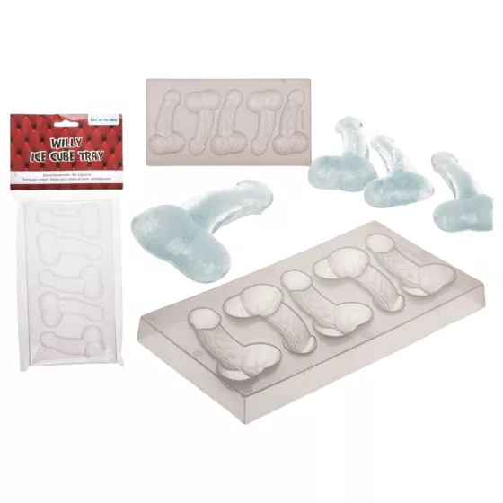 Penis-shaped ice cube tray (transparent)