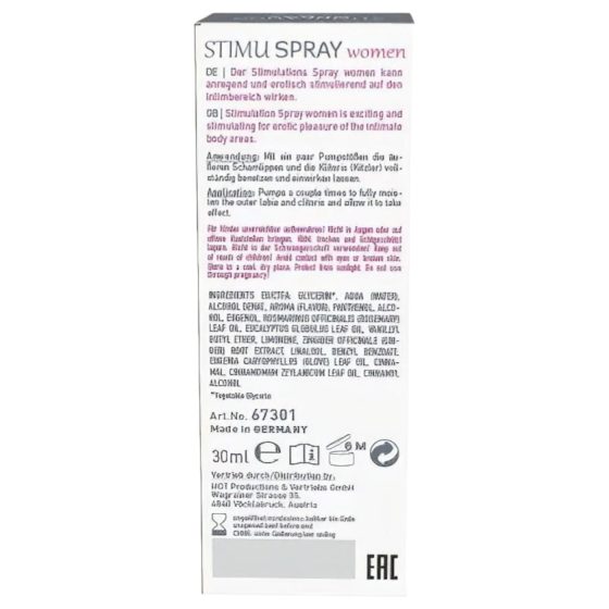 HOT Shiatsu Joyful - Stimulating Cream for Women (30ml)