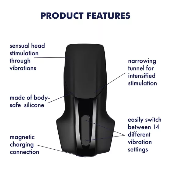 Satisfyer Men Vibration - rechargeable glans vibrator (black)