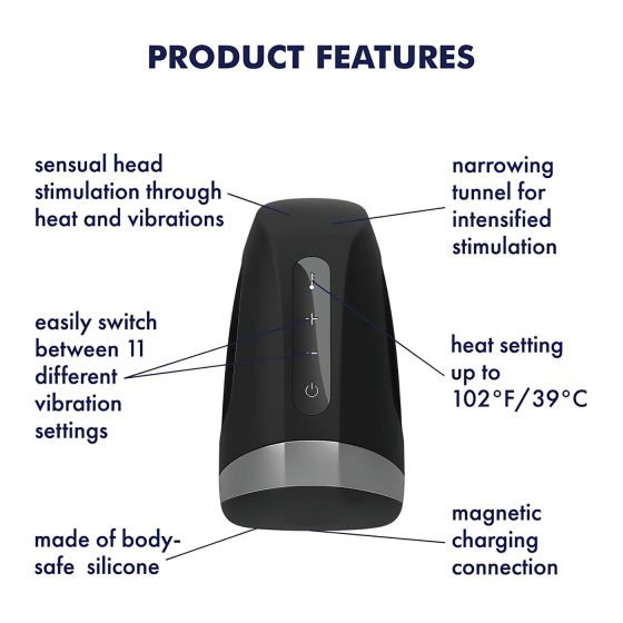 Satisfyer Men Heat Vibration - Warming Tip Vibrator (Black)