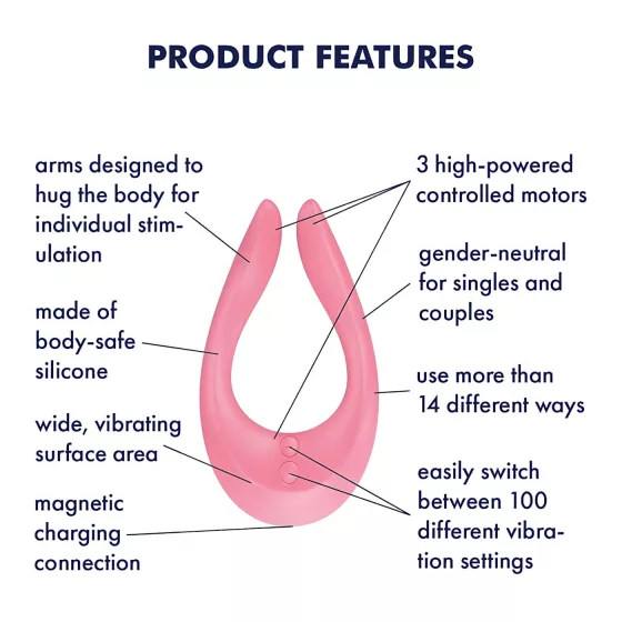 Satisfyer Endless Joy - rechargeable couples vibrator (pink)