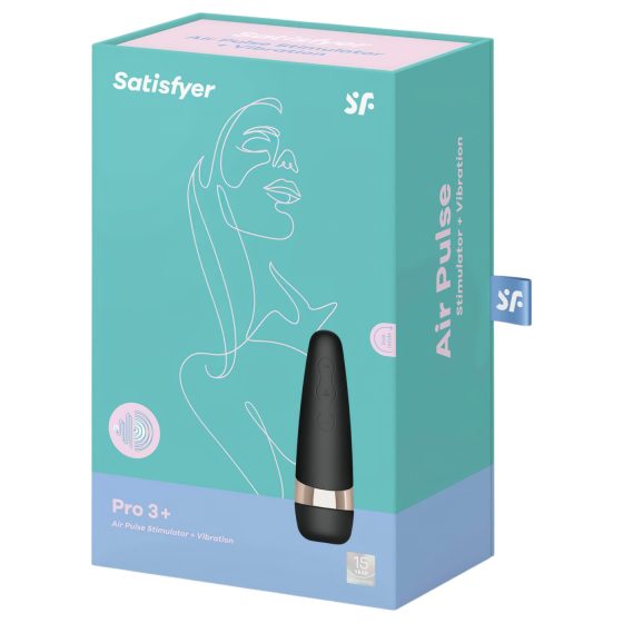 Satisfyer Pro 3+ - Waterproof Rechargeable Clitoral Stimulator (Black)