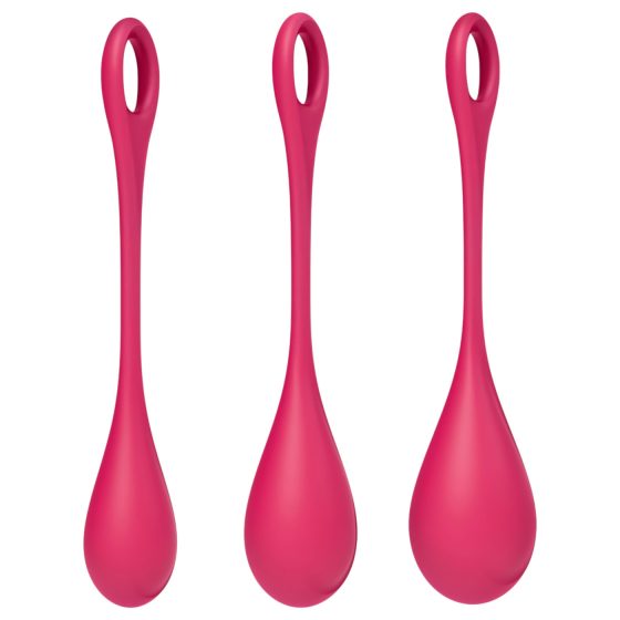 Satisfyer Yoni Power 1 - Red Geisha Ball Set (3-Piece)