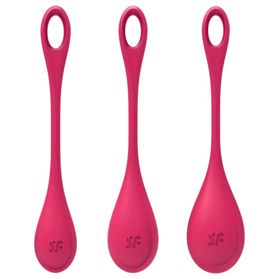 Satisfyer Yoni Power 1 - Red Geisha Ball Set (3-Piece)