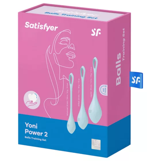 Satisfyer Yoni Power 2 - Geisha Ball Set - Blue (3 Piece Set)