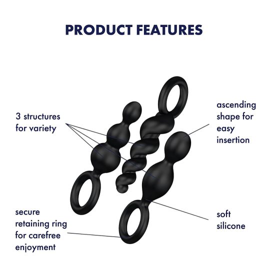 Satisfyer Booty Call - Black Anal Plug Set (3 Pieces)