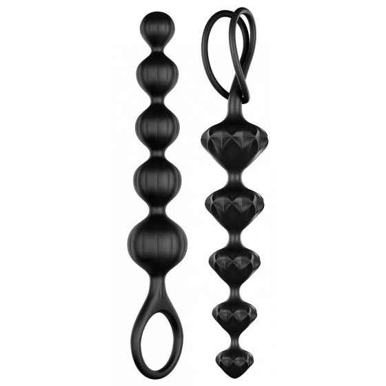 Satisfyer Love Beads - beaded anal dildo set - black (2 pieces)