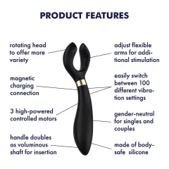   Satisfyer Endless Fun - Rechargeable, Waterproof Couples Vibrator (Black)