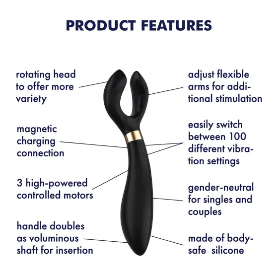 Satisfyer Endless Fun - rechargeable, waterproof couples’ vibrator (black)