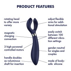   Satisfyer Endless Fun - Rechargeable, Waterproof Couple's Vibrator (Blue)