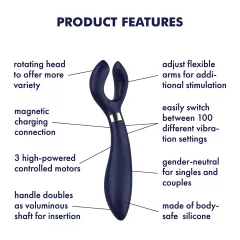   Satisfyer Endless Fun - rechargeable, waterproof couple’s vibrator (blue)