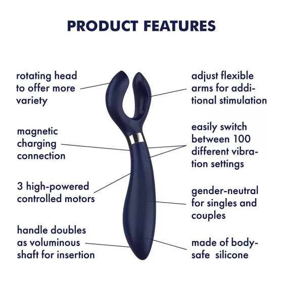 Satisfyer Endless Fun - rechargeable, waterproof couple’s vibrator (blue)