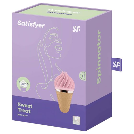 Satisfyer Sweet Treat - Rechargeable Spinning Clitoral Vibrator (Pink-Brown)