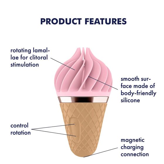 Satisfyer Sweet Treat - Rechargeable Spinning Clitoral Vibrator (Pink-Brown)
