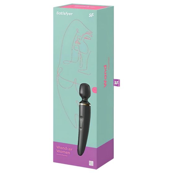 Satisfyer Wand-er Woman - Waterproof Black Massaging Vibrator