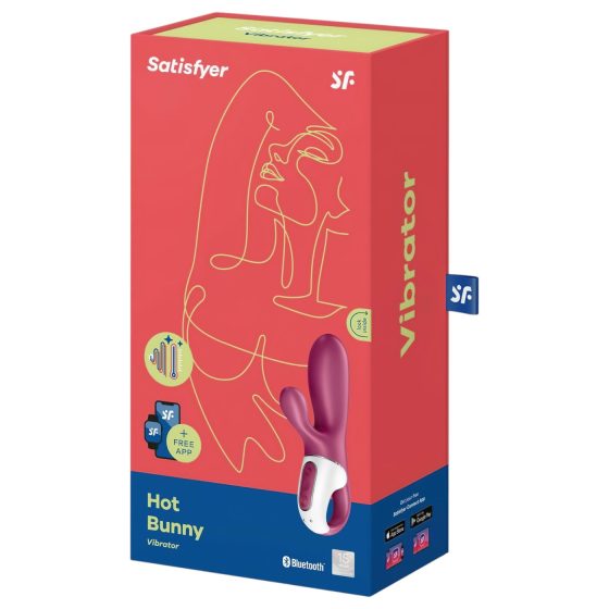 Satisfyer Hot Bunny - Smart Warming Vibrator with Clitoral Arm (Red)
