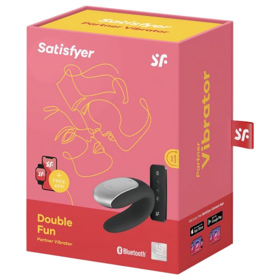 Satisfyer Double Fun - Smart, Waterproof Couples Vibrator (Black)