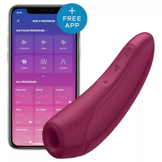 Satisfyer Curvy 1+ - App-controlled air pulse clitoral stimulator (red)