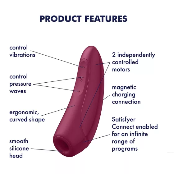 Satisfyer Curvy 1+ - App-controlled air pulse clitoral stimulator (red)