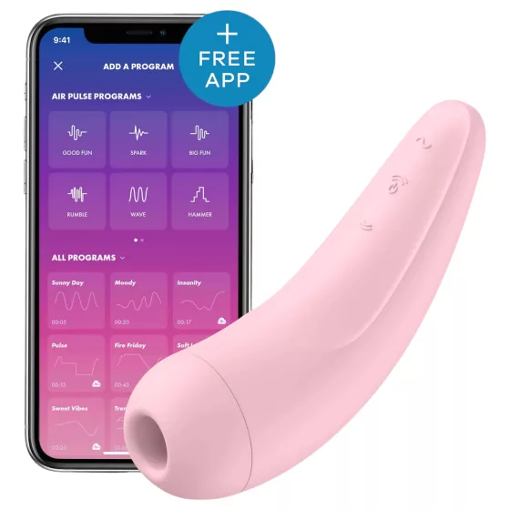 Satisfyer Curvy 2+ - App-controlled air pulse clitoral stimulator (pink)