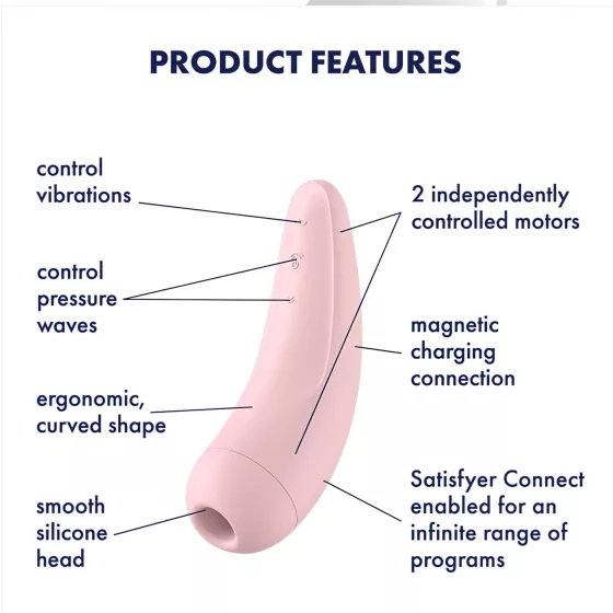 Satisfyer Curvy 2+ - App-controlled air pulse clitoral stimulator (pink)